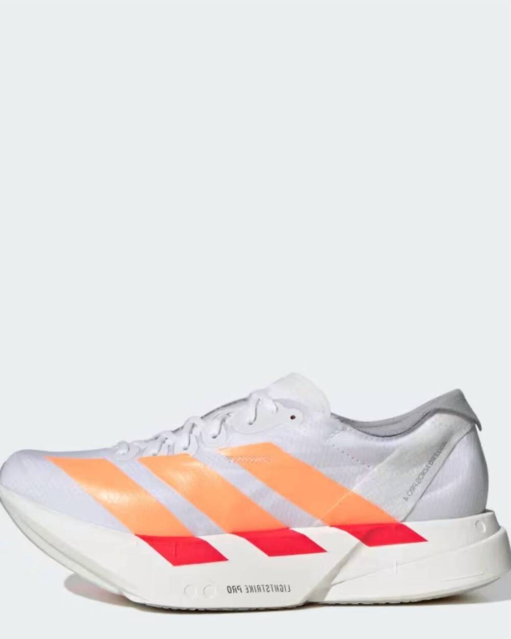 NEW ADIDAS women's adizero adios pro 4 shoes in cloud white / beam orange / luci